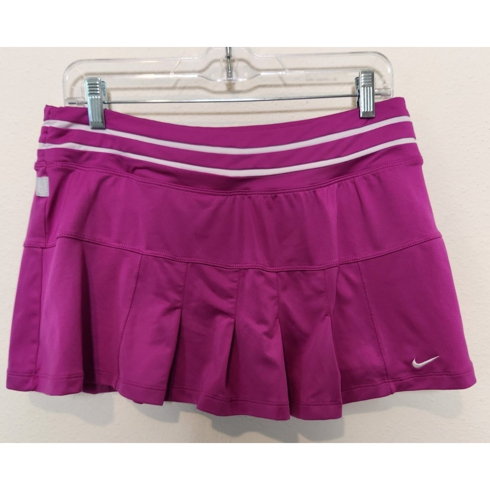 Nike Dri Fit Womens Large Pleated Smash Tennis Golf Skirt Pink Skort Pickleball
